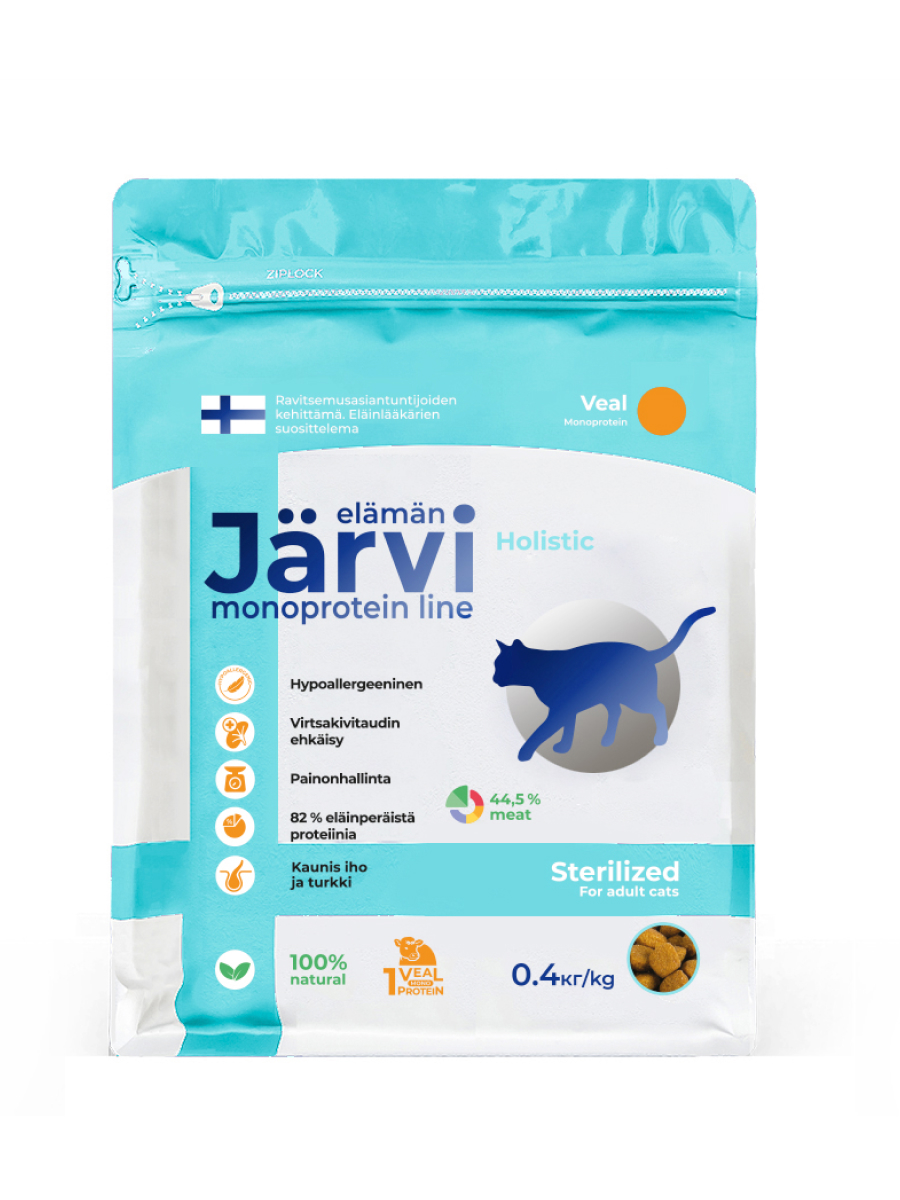 Jarvi (Ярви) сухой монопротеиновый корм для стерилизованных кошек Телятина, 400 г