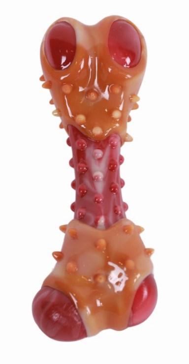 Игрушка для собак Карнивор кость, вкус бекона, красная 14.5 x 5.1 x 5 см MPets