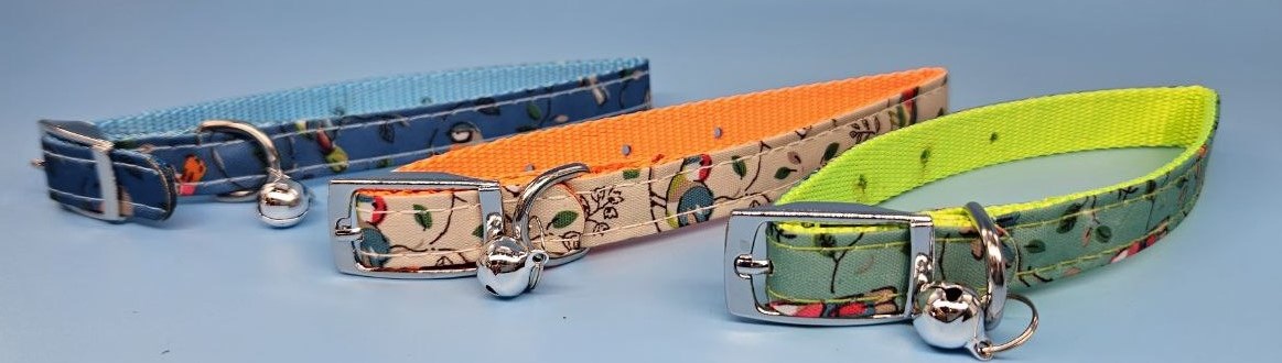 Ошейник для кошек "Птица" 18-28 см 10мм, полиэстер, Чистый котик, N424