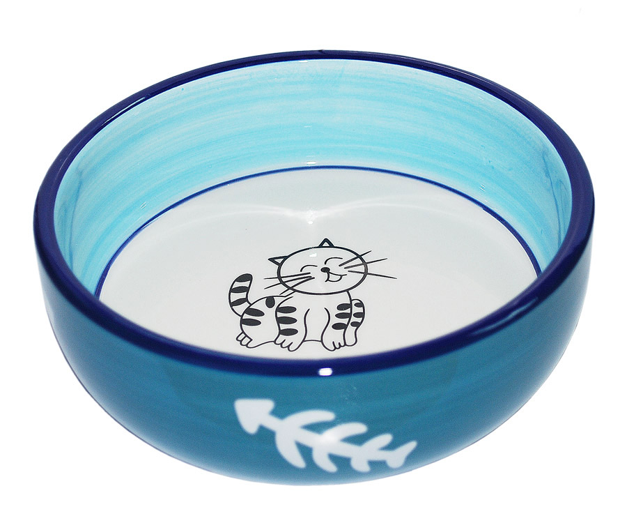Миска керамическая "Кошка" косточки 13,4*4см 31753