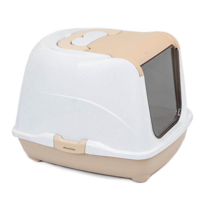 Туалет-домик для кошек закрытый с дверцей 50*38*h37см Моськи-Авоськи