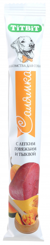 Лакомство для собак Салямки BIFFс легким говяжьим и тыквой TITBIT