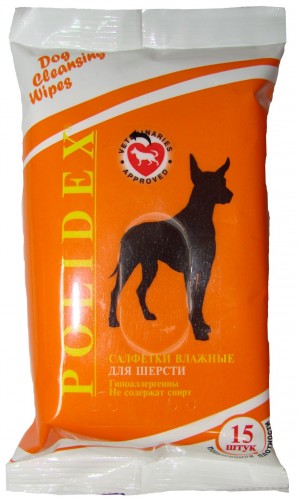 POLIDEX салфетки влажные для шерсти 15 шт.