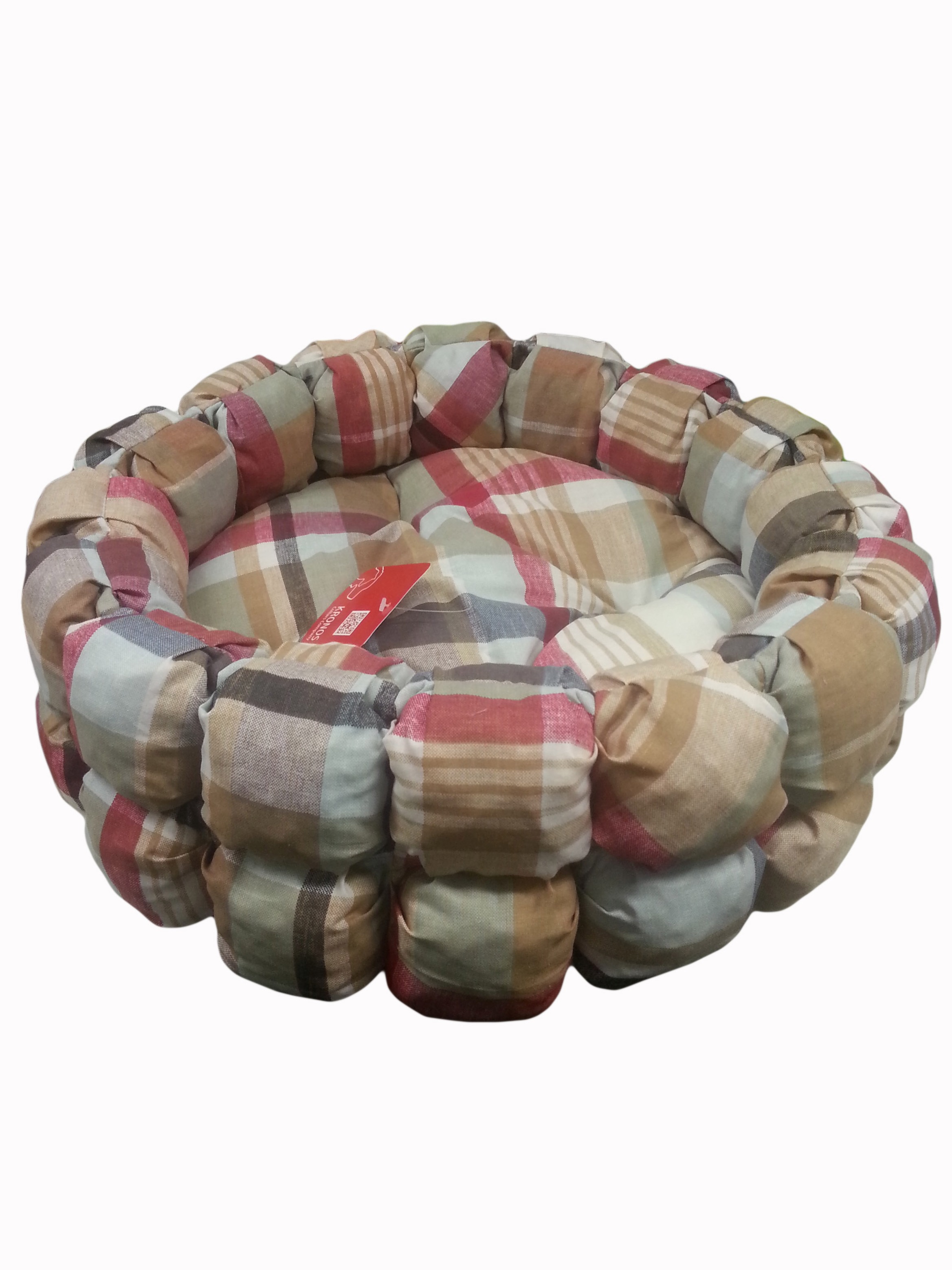 Лежанка круглая двухстороняя смесовая ткань 38*38*20 см Qwadro plaza MF1 Kronos 12300001