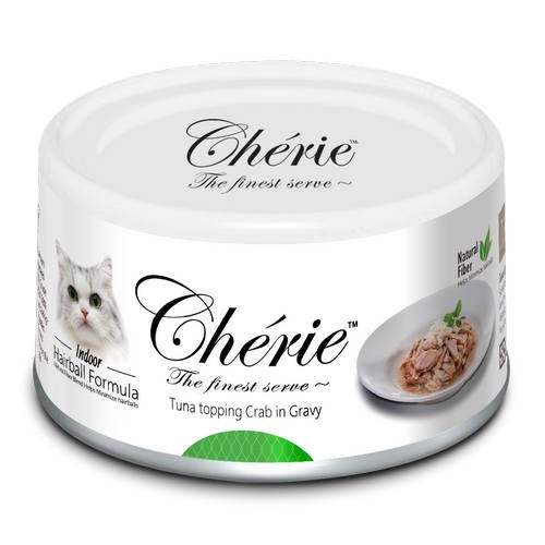 PETTRIC Cat Cherie-Hairrball Control консервы для взрослых кошек Тунец с мясом краба в подливе  80 г