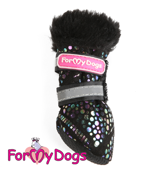 FOR MY DOG Сапоги зимние черные/мультиколор ц/кр TDSH0019-2022