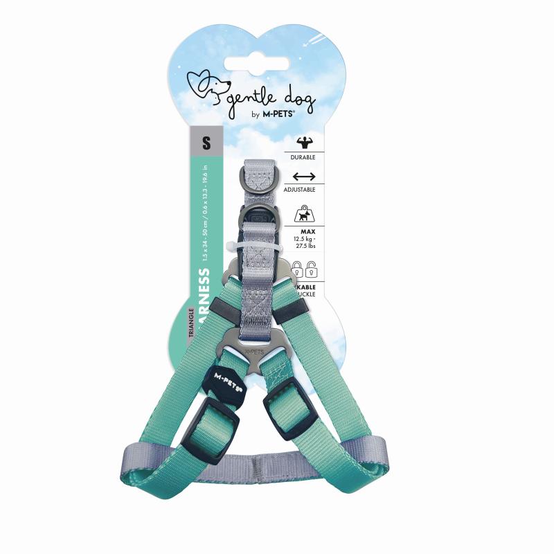 Шлейка для собак GENTLE DOG S, 1.5 x 34 - 50 см бирюзовая MPets 