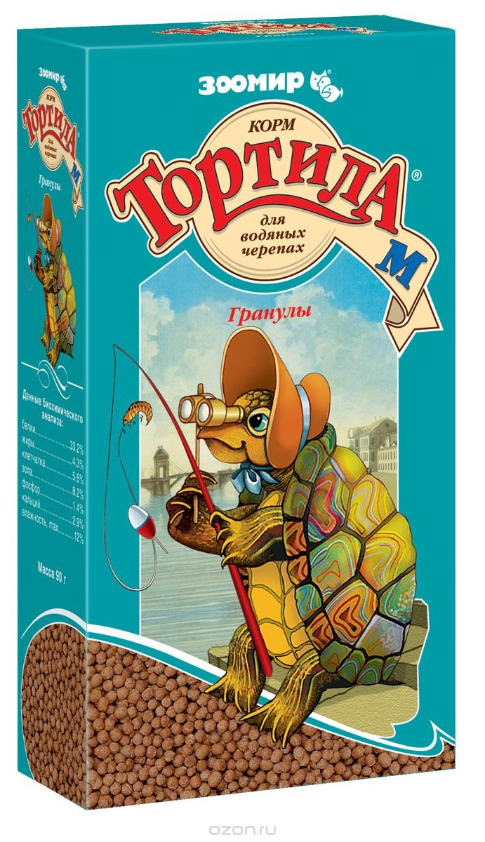 Тортила М корм д/водяных черепах 90 г (гранулы)