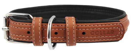 Ошейник "Collar Soft" коричневый верх 35 мм*57-71 см 7217