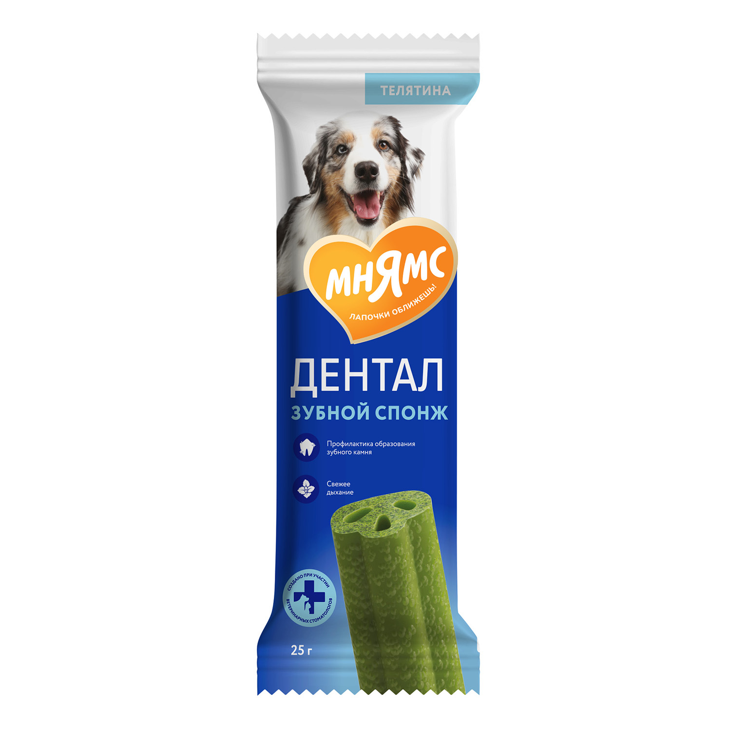 Мнямс DENTAL лакомство для собак "Зубные спонжи" с эвкалиптом 25 г 