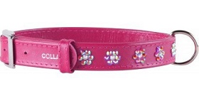 Ошейник Collar Glamour с клеевыми стразами "Цветочек" розовый 10 мм*18-21 см 32517