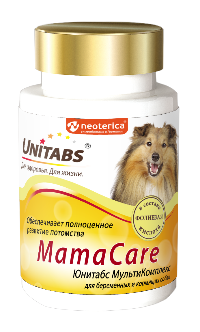 Unitabs (Юнитабс) МамаКэар с Q10 для беременных и кормящих собак 100 таблеток, Неотерика
