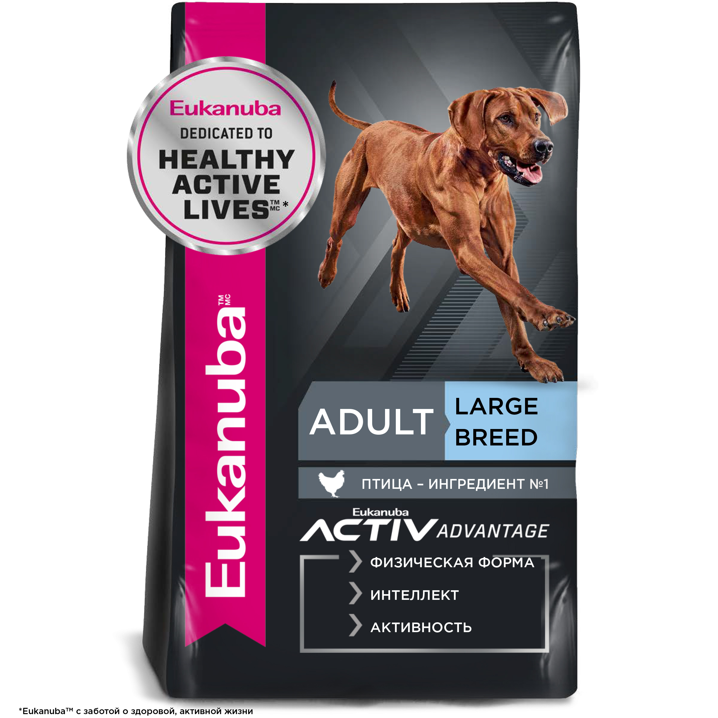 Eukanuba Эдалт Ладж Брид 1+ сухой корм для взрослых собак крупных пород с курицей  3кг