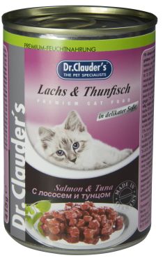 Dr.Clauder's консервы для кошек кусочки с лососем и тунцом 415 г