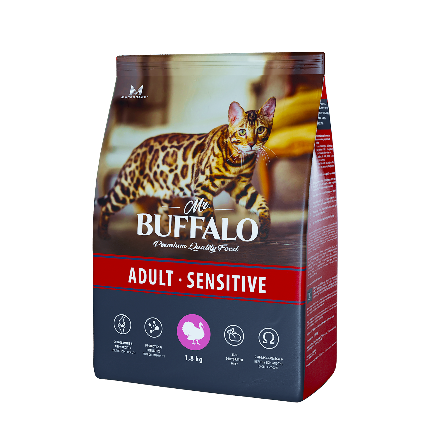 Mr. Buffalo STERILIZED Сухой корм д/к индейка 1,8 кг