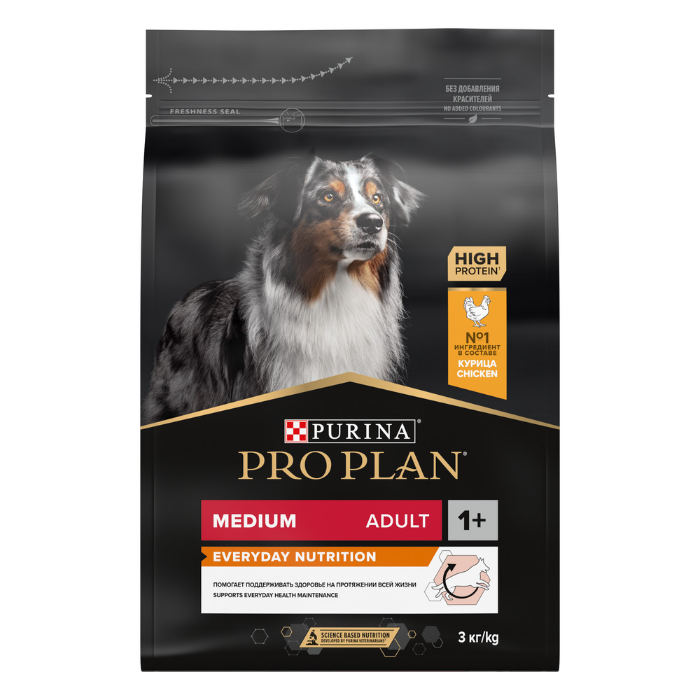 PRO PLAN (Про План) EVERYDAY NUTRITION сухой корм для взрослых собак средних пород с курицей, 3 кг