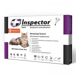 Inspector (Инспектор) капли от всех паразитов для кошек более 8 кг, Неотерика