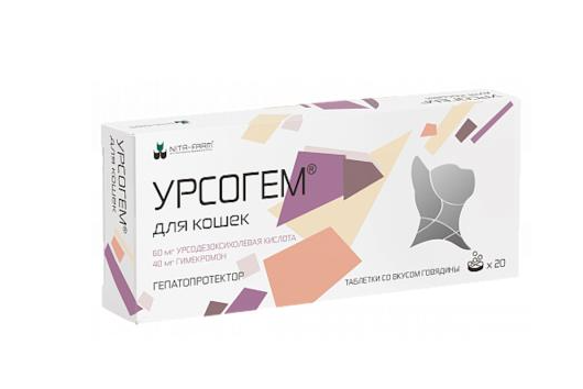 Урсогем для кошек 60 мг+ 40 мг, 20 таблеток
