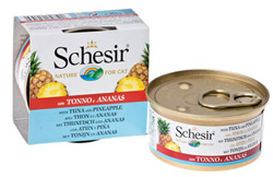 Schesir консервы для кошек тунец и ананасы 75 г 60342