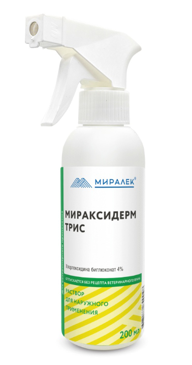 Мираксидерм ТРИС раствор против бактериальных и грибковых инфекций кожи 200мл, Миралек