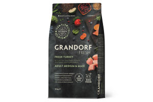 Grandorf (Грандорф) Fresh корм для собак средних и крупных пород Свежее мясо индейки с бататом 1 кг