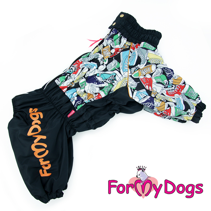 FOR MY DOG Дождевик "Кеды" черный мальч.  342/3SS-2018 M 