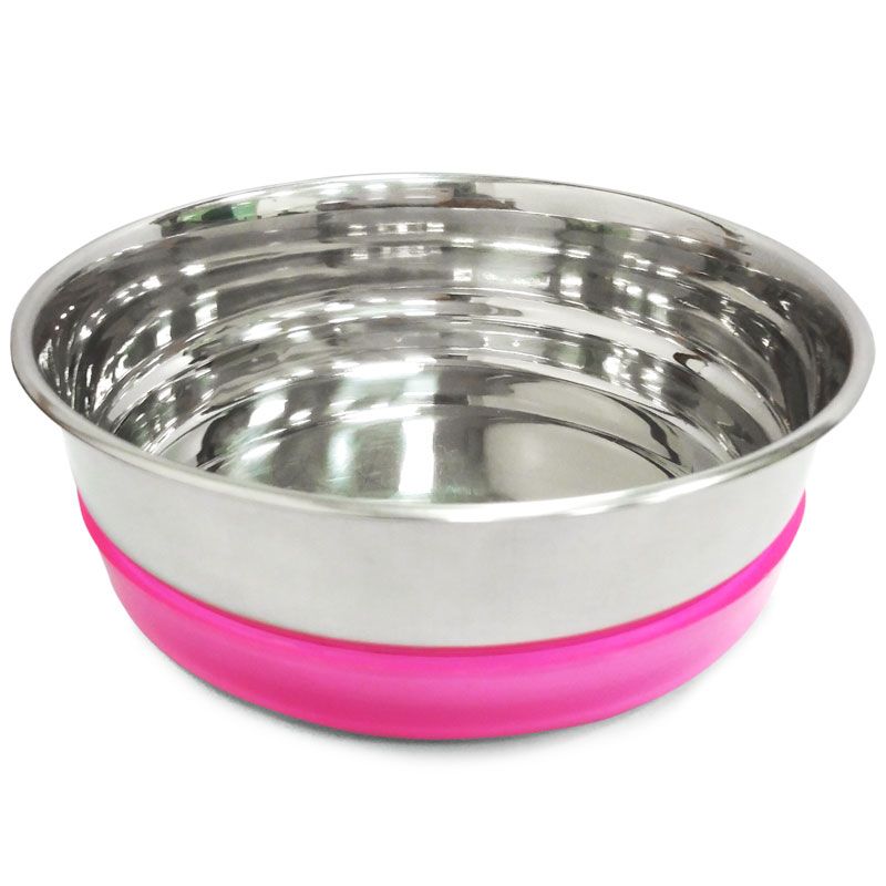 Миска металлическая с розовой резинкой, 0,3л 30261097 Triol