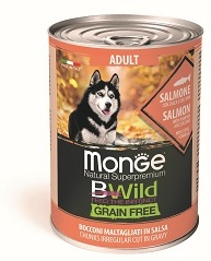 Monge Dog BWild GRAIN FREE беззерн. консервы лосось/тыква/кабачки для собак всех пород 400гр