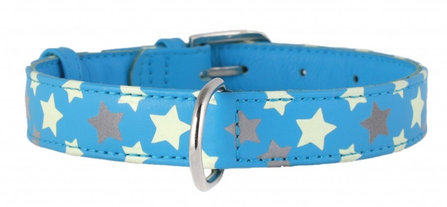 Ошейник Collar Glamour с узором Звездочка шир 12мм дл 21-29см синий 35842