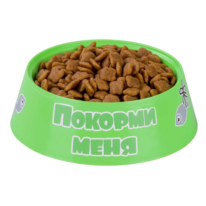 Миска "Барсик" для кошек 0,2 л, 14,5*14,5*3,5 см, зеленый 4102945 Sima