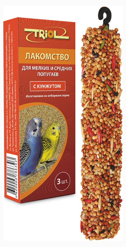 Триол лакомство для попугаев с кунжутом 3 шт