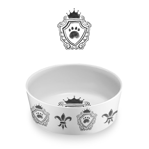 TARHONG Миска для животных "Couture", бело-чёрная, 15.3х5.6см/700мл												