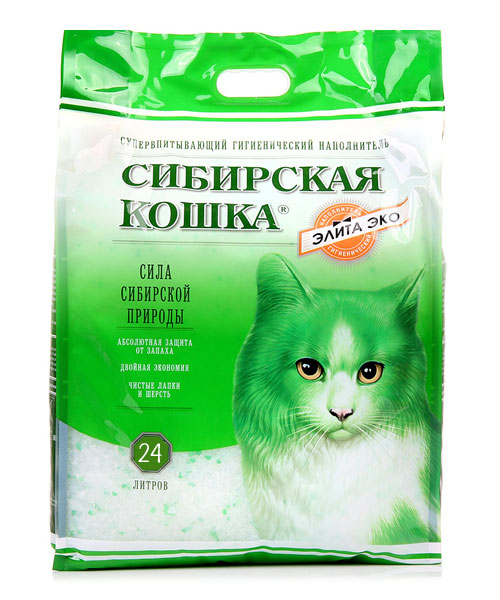 Наполнитель силикагель Сибирская кошка ЭКО 24 л
