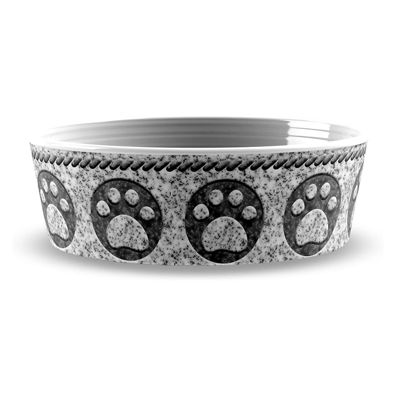 TARHONG Миска для животных "Granite Paw", серая, 21.6х6.7см/1890мл												