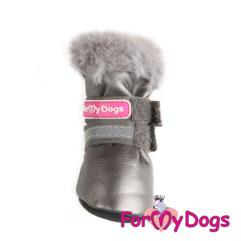FOR MY DOG Сапоги зимние серые металлик ц/кр (4) FMD684-2021