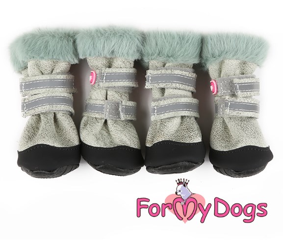 FOR MY DOGS Сапоги зимние РП с усиленным носком серые размер 0