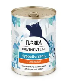 Florida Dog Hypoallergenic Консервы для собак при пищевой аллергии, с индейкой 340 г