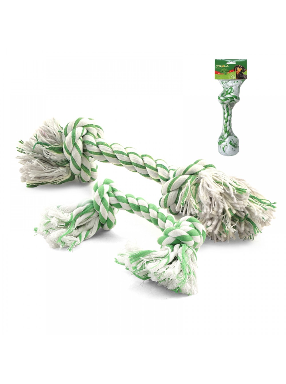 Игрушка для мелких пород веревка с ментолом 2 узла серия Dental 20 см, Triol
