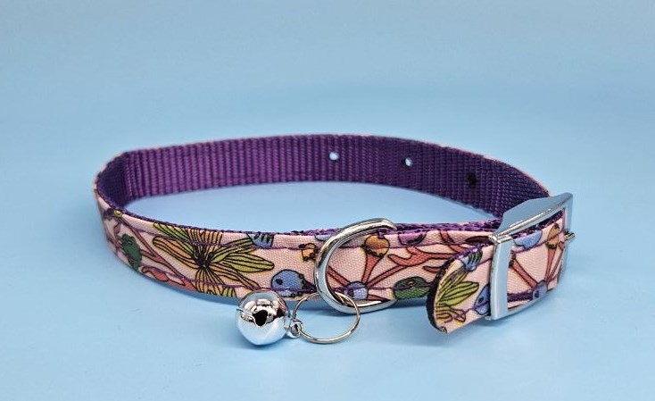 Ошейник для кошек "Цветочное море" 18-30 см 10мм, полиэстер, Чистый котик, N408