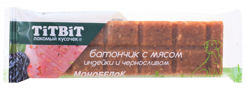 Батончик с мясом индейки и черносливом 40 г лакомство для собак 021293