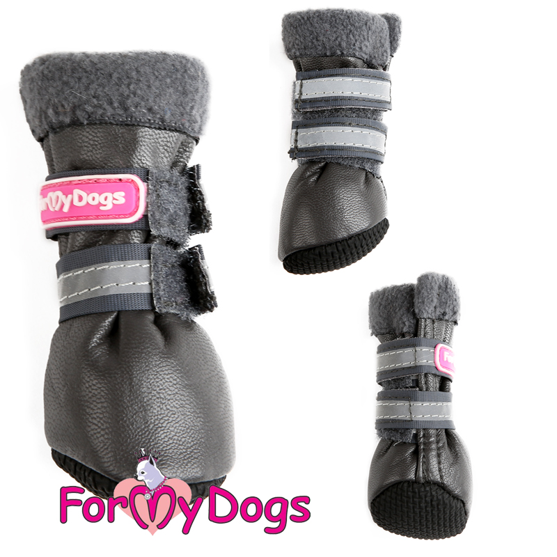 FOR MY DOG Сапоги зимние т.серый ц/кр (3) TDSH0022-2022 