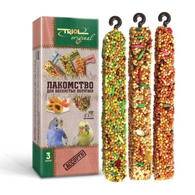 Triol Original лакомство для волнистых попугаев АССОРТИ (уп.3шт)