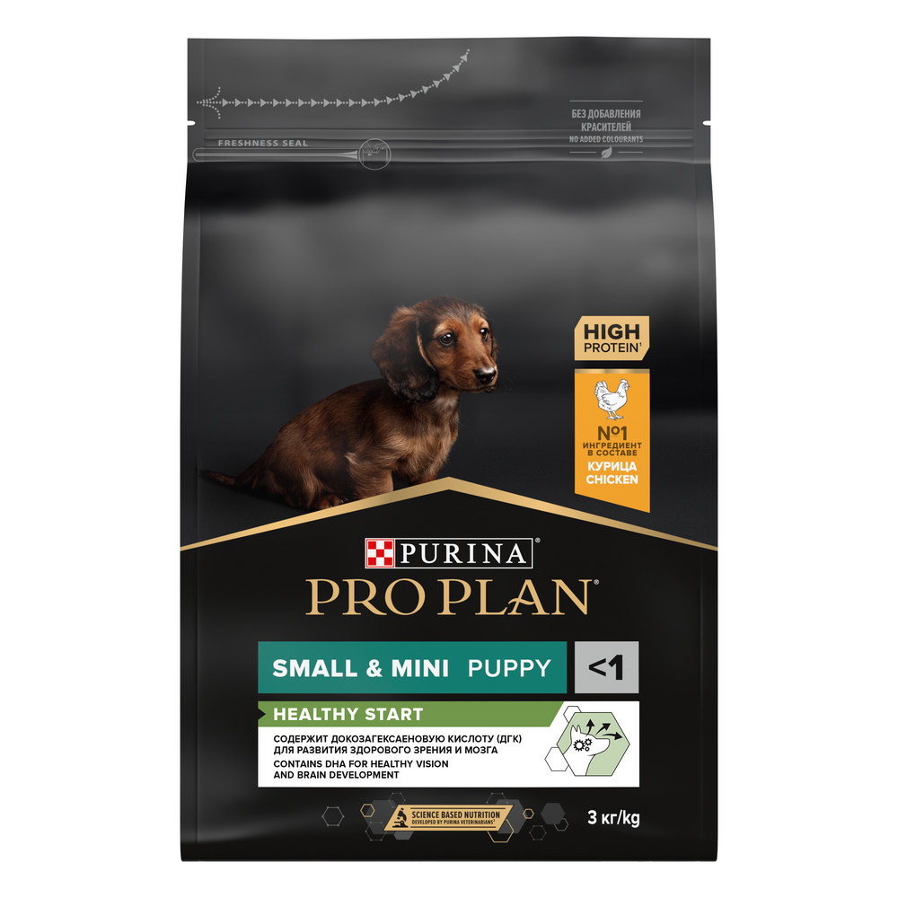 PRO PLAN (Про План) HEALTHY START сухой корм для щенков мелких и карликовых пород с курицей, 3 кг