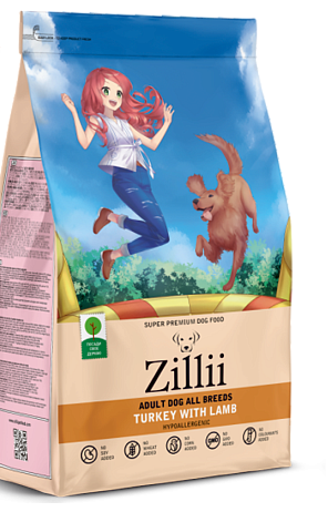 ZILLII Adult Dog Сухой корм для взрослых собак 800г Индейка с Ягнёнком