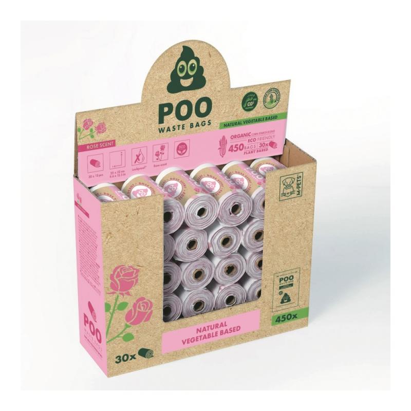 Пакеты гигиенические для выгула собак ЭКО, запах Роза, цвет белый, 1 шт. M-PETS 