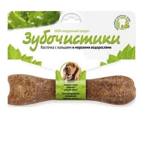 Зубочистики косточка для собак 10-25 кг с кальцием и морс.водорослями 1 шт. 1*12