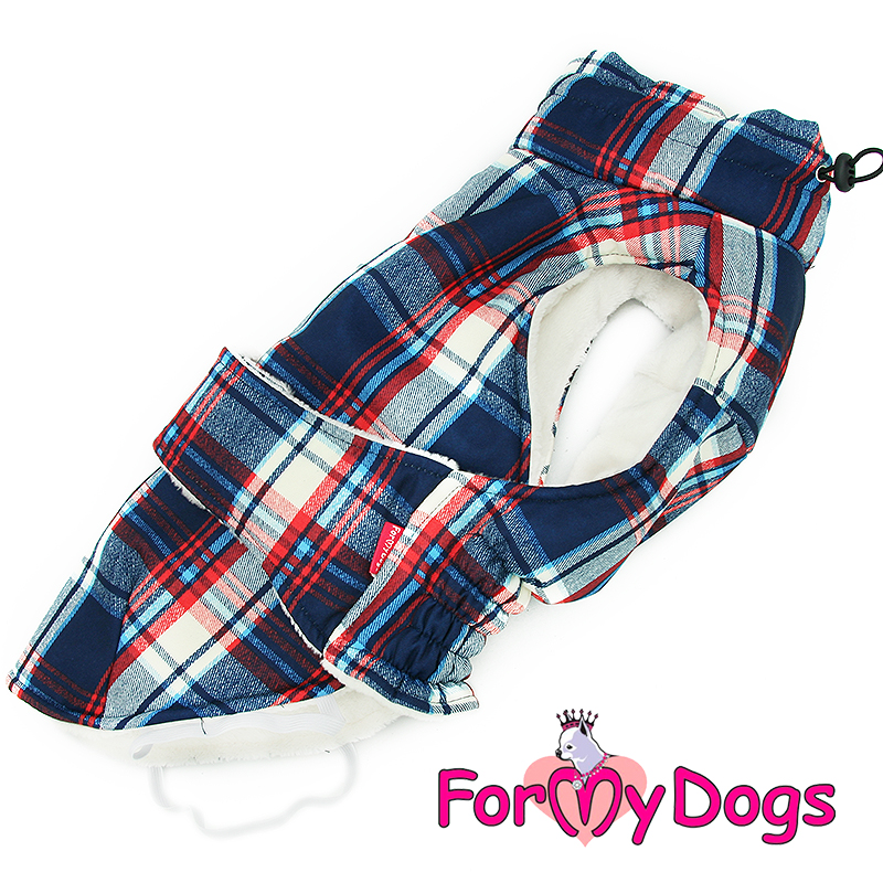FOR MY DOG Попона синяя "Клетка"  (ТМ1) FW957-2020