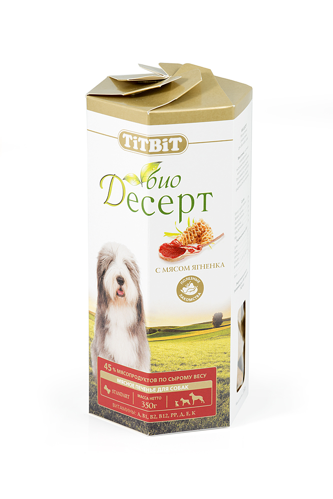 Печенье для собак Био Десерт с мясом ягненка 350 г TiTBiT