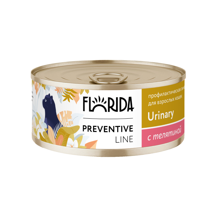 Florida (Флорида) Консервы Уринари для кошек Профилактика мочекаменной болезни с телятиной 100 г