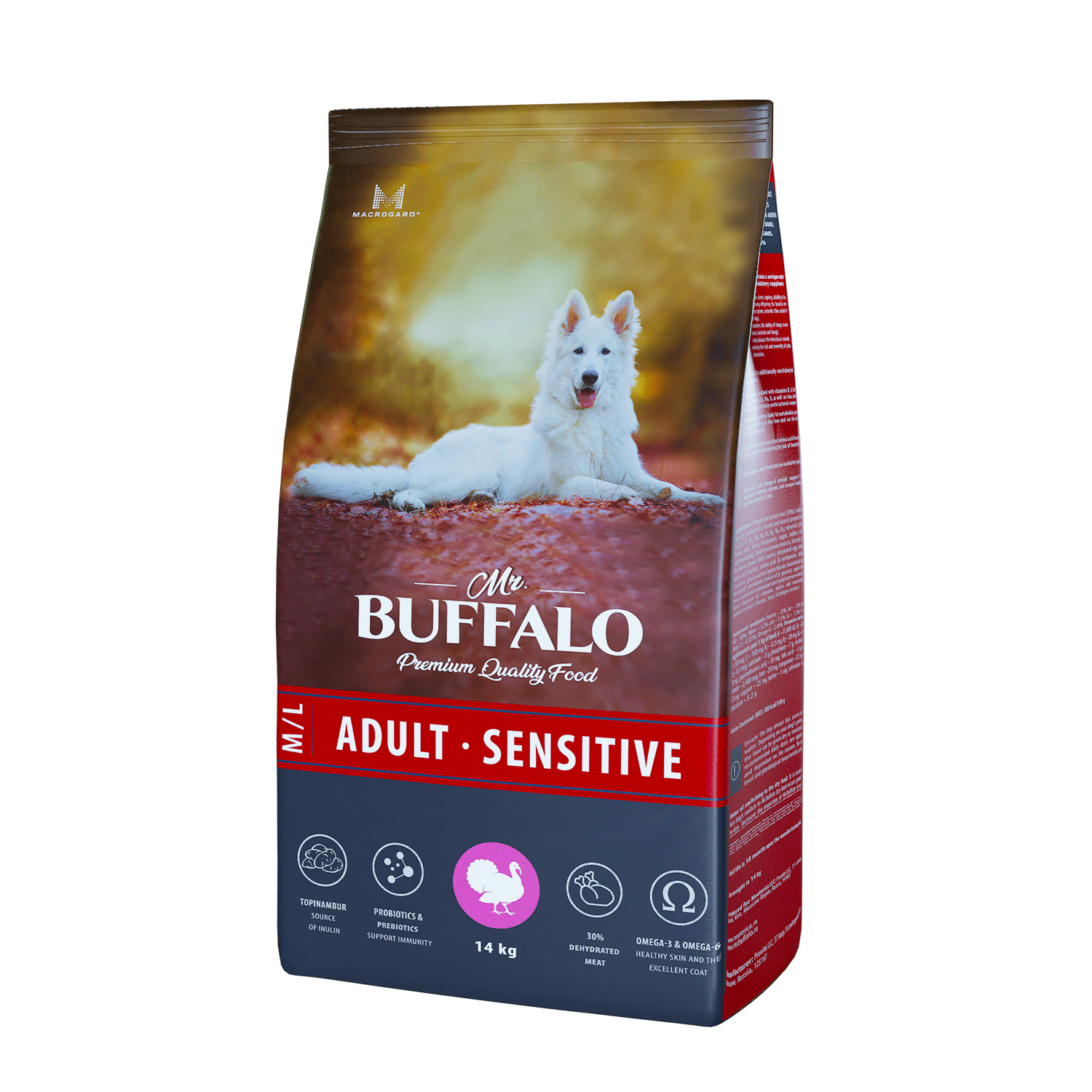 Mr. Buffalo ADULT SENSITIVE Сухой корм д/с средних и крупных пород ягненок 14кг